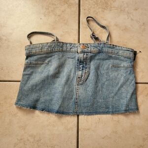 Wild Fable Cropped Jean Top Small